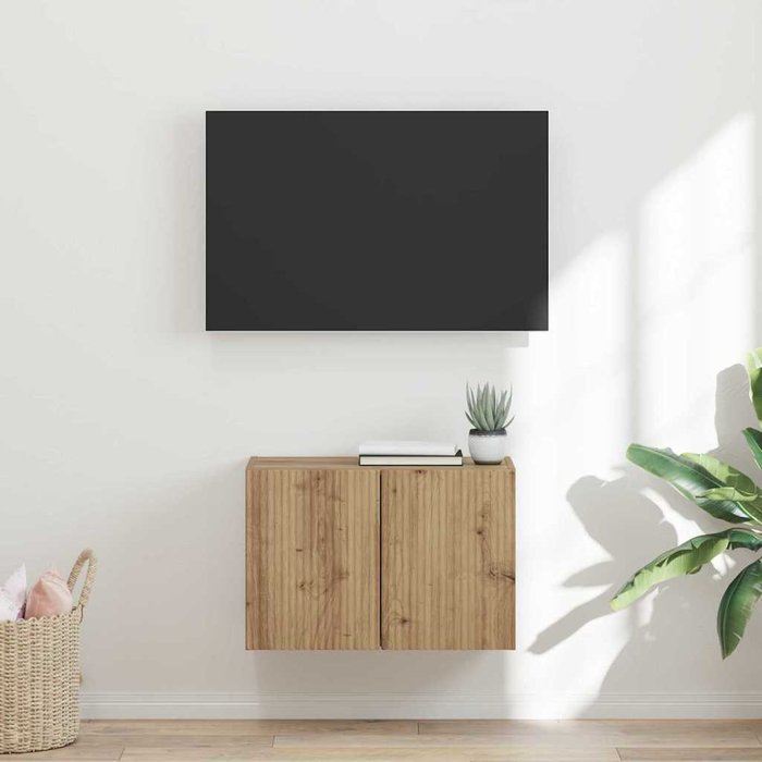 Mueble de tv de pared, roble artesanal, 59,5 x 31 x 40 cm
