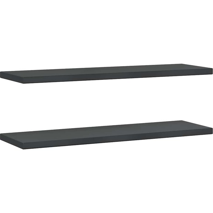 Estantes de pared 2 uds acero inoxidable negro 100x30x3 cm - comfortxl