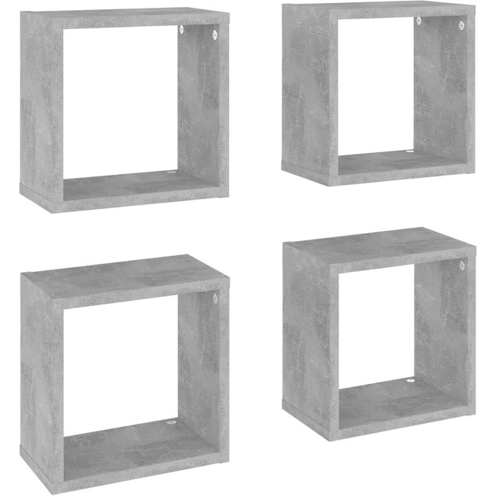Estantería de pared cubo 4 unidades gris hormigón 26x15x26 cm - comfortxl