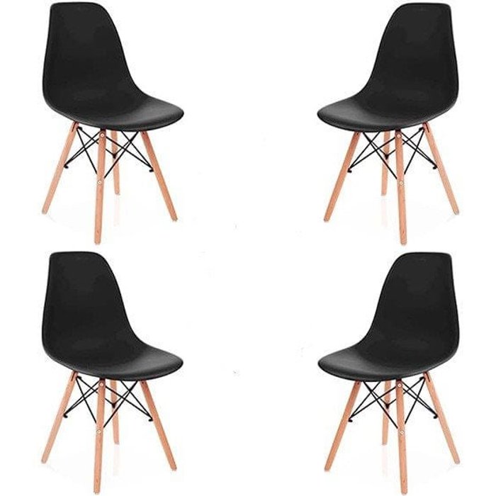 Pack de 4 sillas dinamarca negro/natural