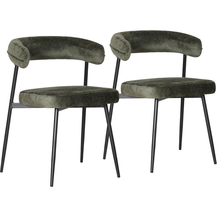 Pack de 2 sillas de tela verde thea