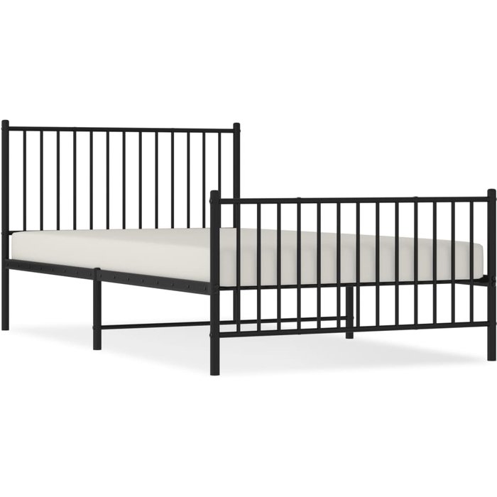 Estructura cama sin colchón con estribo metal negro 107x203 cm — comfortxl