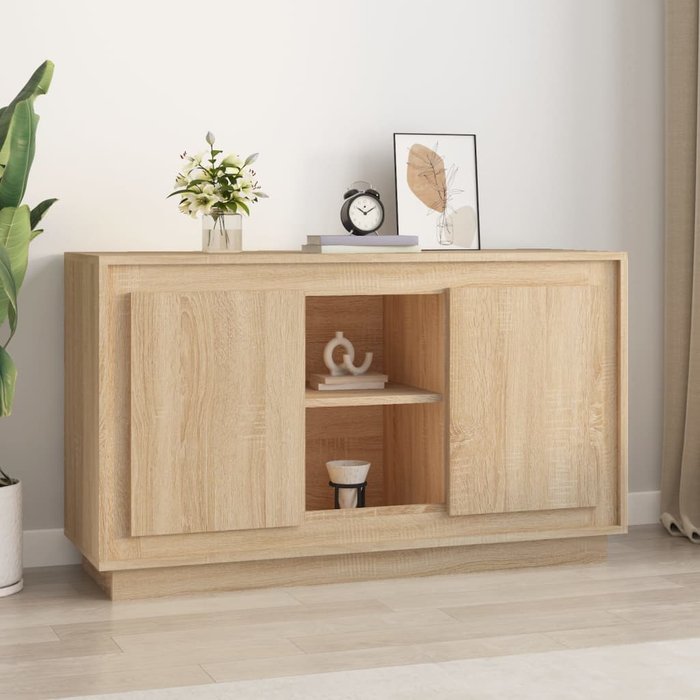 Aparador roble sonoma 102x35x60 cm madera contrachapada