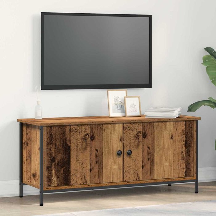 Mueble de tv de madera antigua 100 x 35 x 45 cm madera de ingeniería