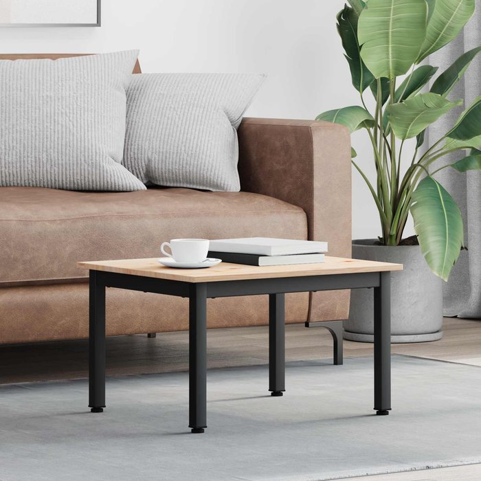 Mesa de centro natural, 60 x 50 x 36 cm, madera maciza de pino.