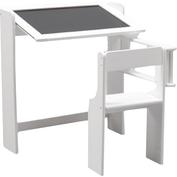 Wellhome pupitre en pizarra plegable, d.67x68x65cm, color blanco