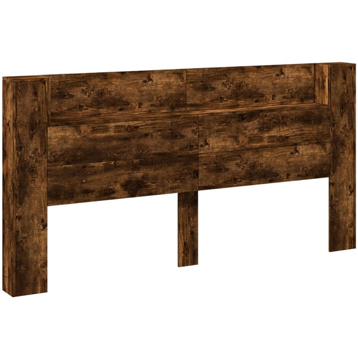 Cabecero cama - mueble cabecero con estante roble ahumado 200 x 16,5 x 103,5 cm