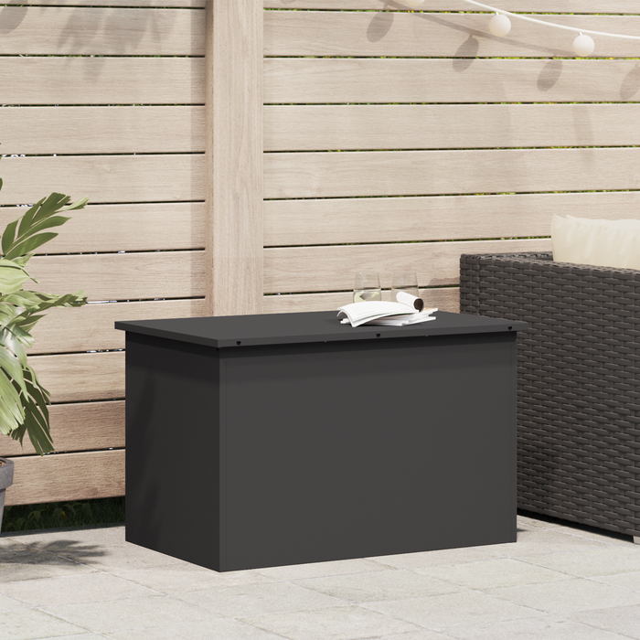 Vidaxl caja de almacenamiento exterior negro 80 x 50.5 x 50 cm