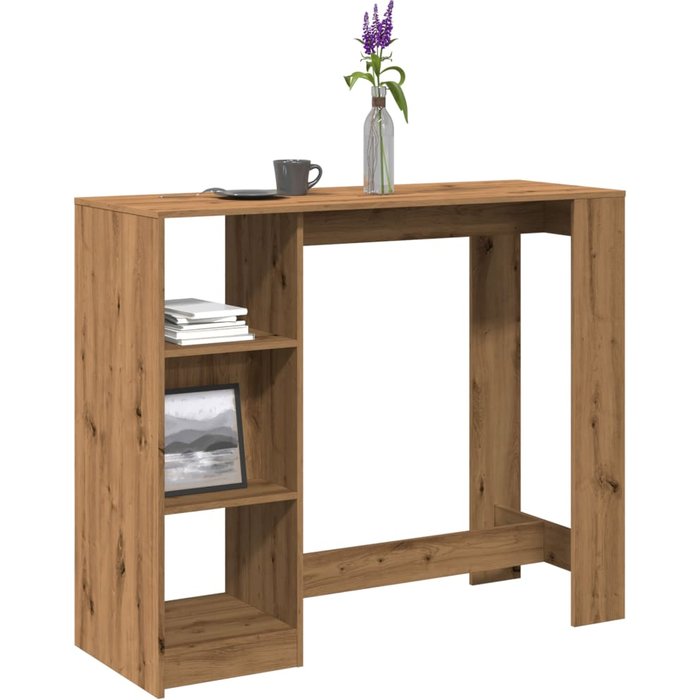 Maison exclusive - mesa bar con estante madera roble artisian 124x46x103,5 cm