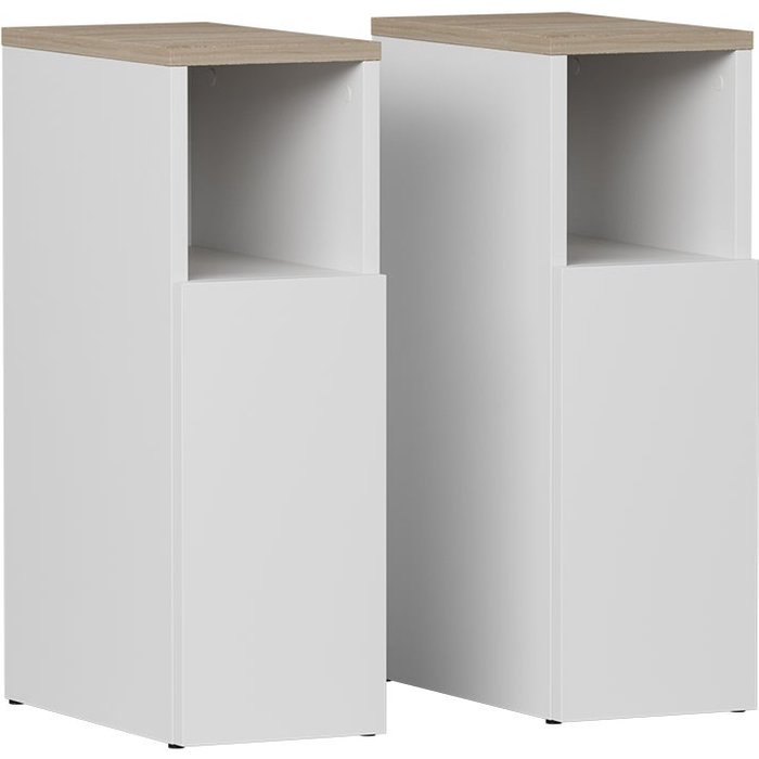 Vicco mesilla de noche enton, blanco/sonoma, lote de 2