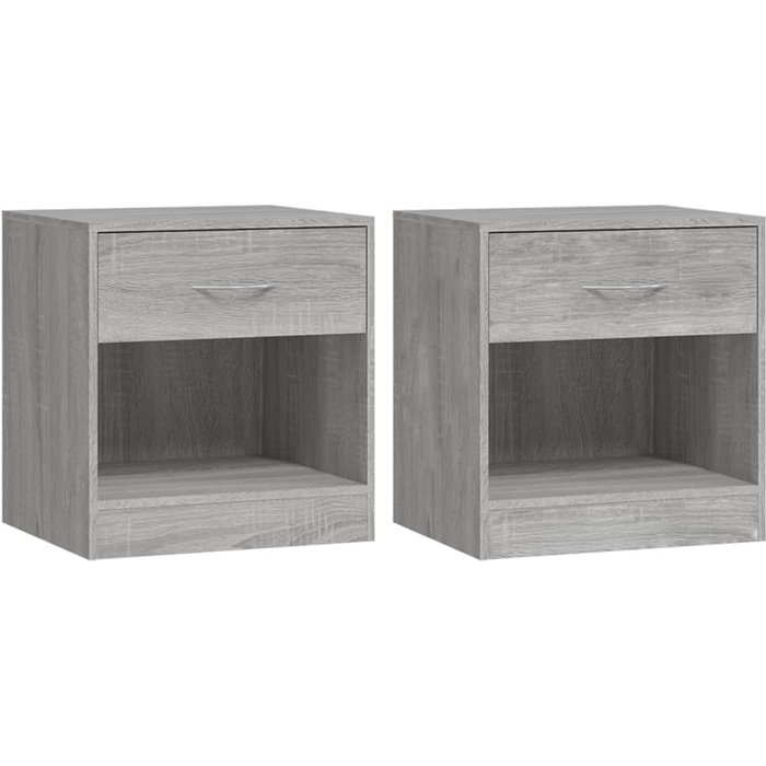 Mesitas de noche 2 piezas con cajón sonoma gris