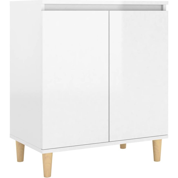 Aparador y patas madera contrachapada blanco brillo 60x35x70 cm - comfortxl