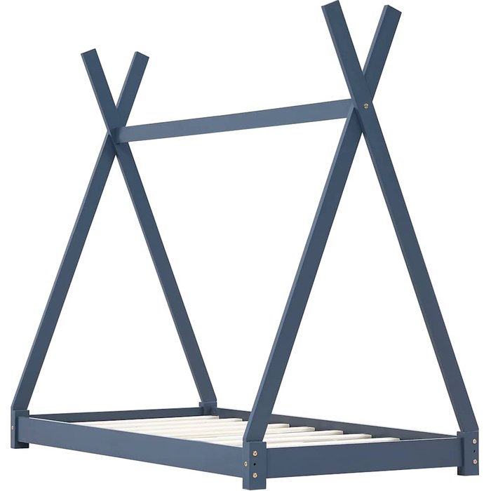 Estructura de cama infantil madera maciza pino gris 70x140 cm — comfortxl