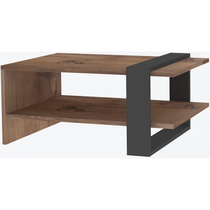 Mesa de centro de diseño con doble estante en melamina ova