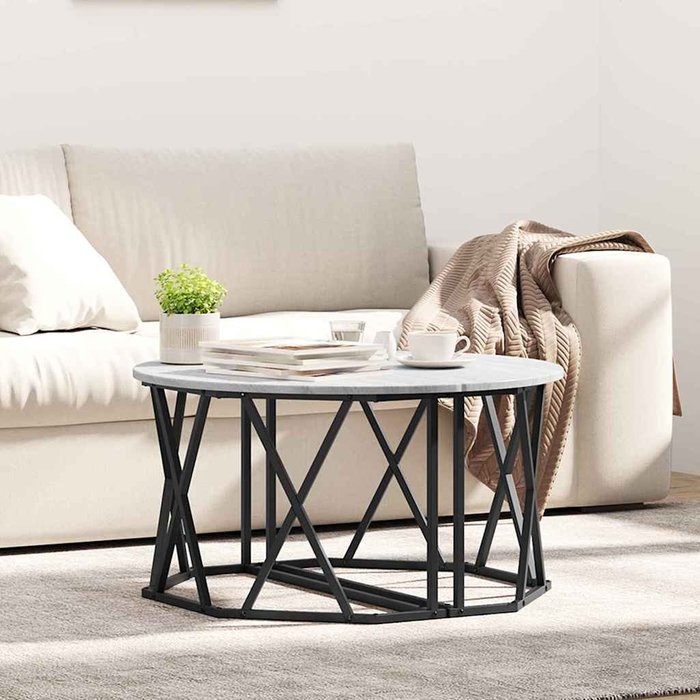 Mesa de café gris sonoma 80 x 80 x 42 cm