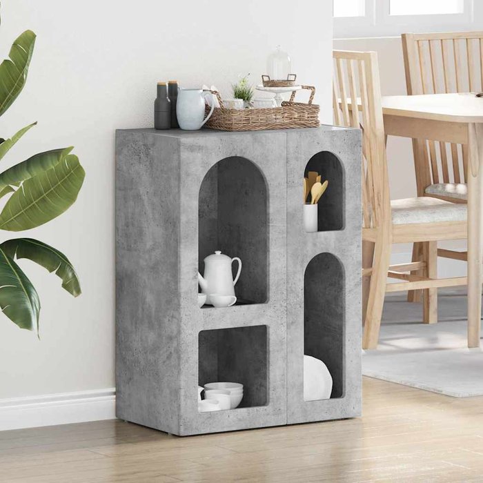 Maison exclusive - aparador gris concreto 59 x 35 x 80.5 cm madera de ingeniería