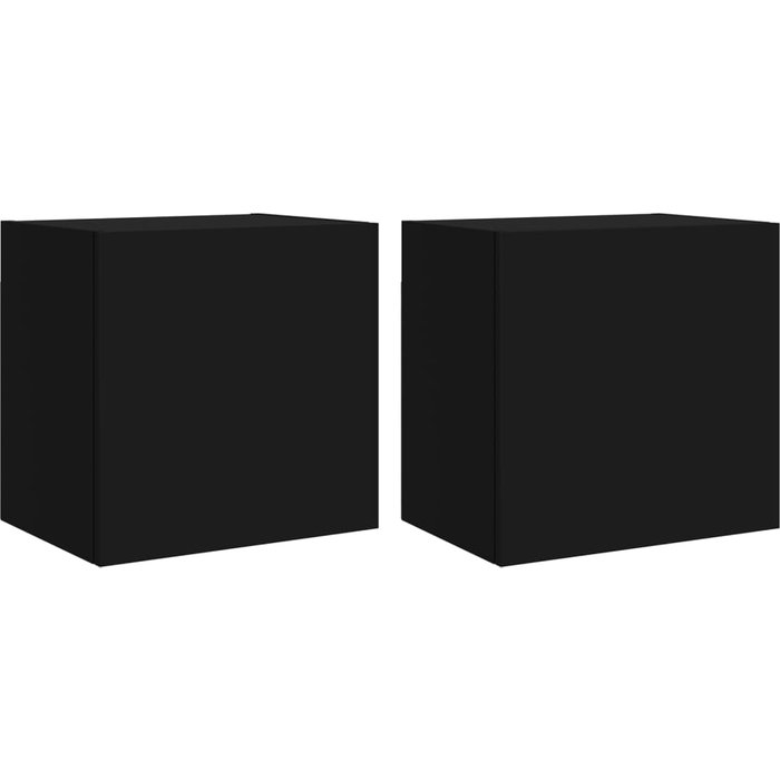 Muebles tv de pared 2 uds madera ingeniería negro 40,5x30x40 cm - comfortxl