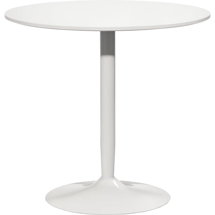 Mesa redonda blanca 80cm - mesa comedor moderna 2 personas base acero cocina
