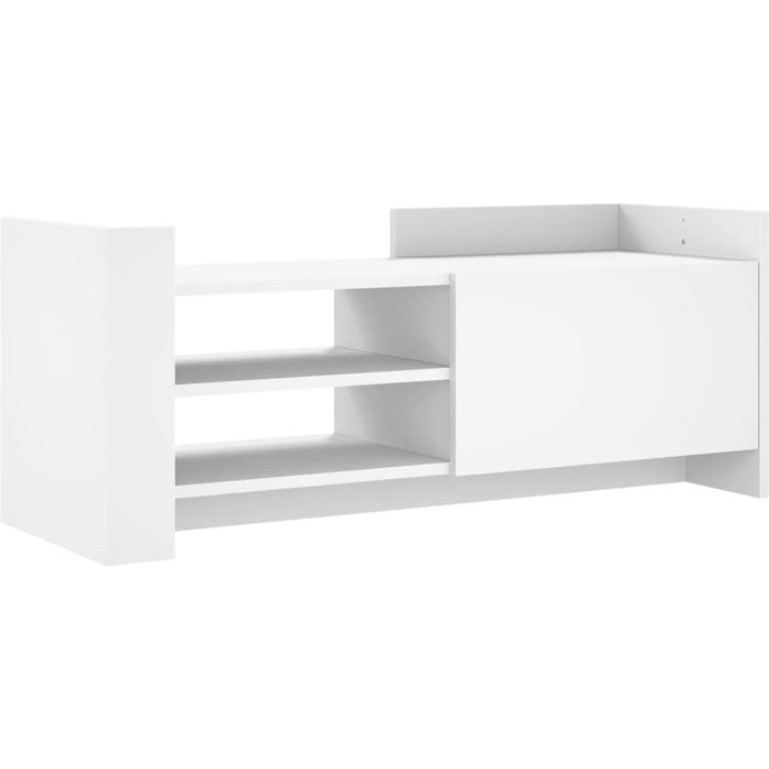 Mueble de tv de contrachapado blanco 100x35x40 cm - comfortxl