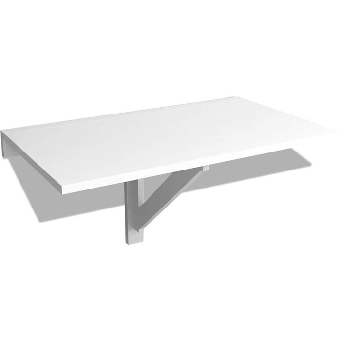 Mesa de pared plegable blanca 100x60 cm