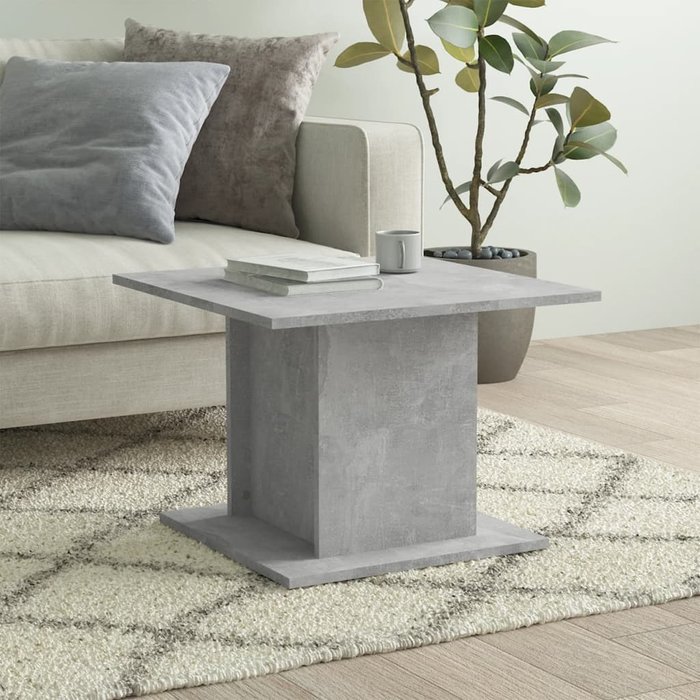 Mesa de centro aglomerado gris hormigón 55,5x55,5x40 cm
