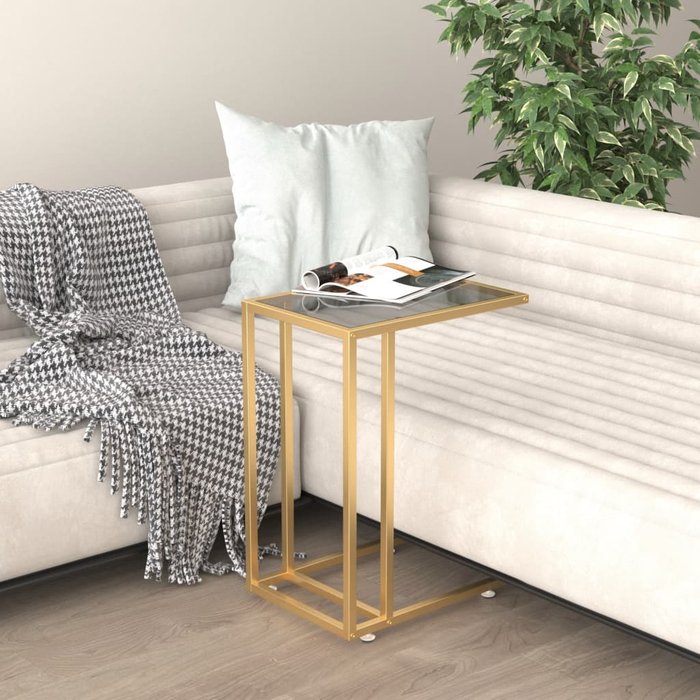 Mesa auxiliar para ordenador negro 50x35x65 cm vidrio templado