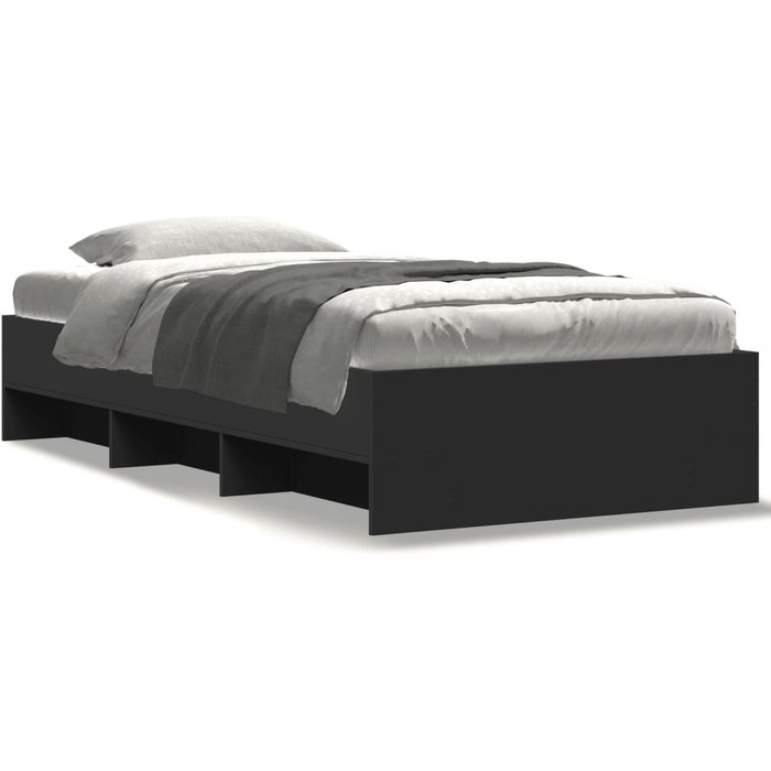 Vidaxl estructura de cama madera de ingeniería negra 100x200 cm