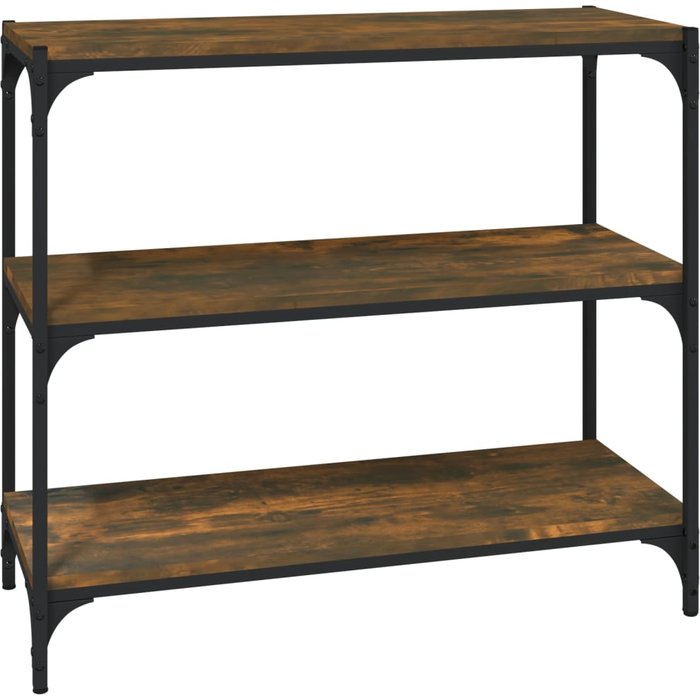 Estantería contrachapada y acero roble ahumado 80x33x70,5 cm – comfortxl