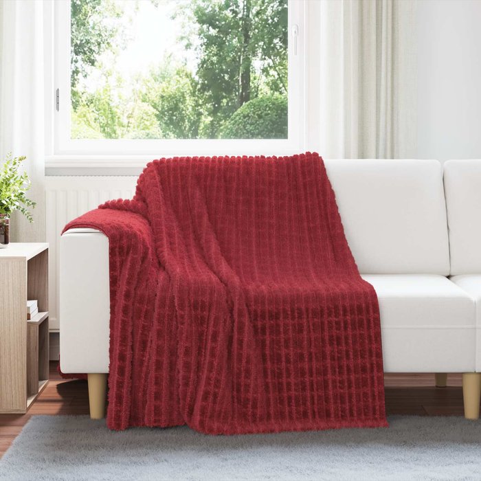 Mantitas de sofá 6 pcs rojo burdeos 200 x 150 cm lana vidaxl