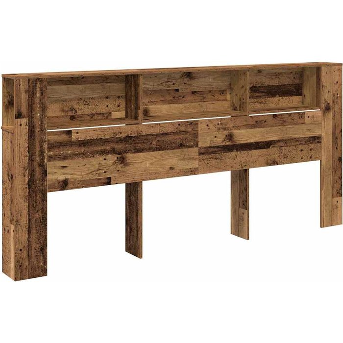 Cabecero cama - mueble cabecero con armario madera vieja 220 x 18,5 x 102,5 cm