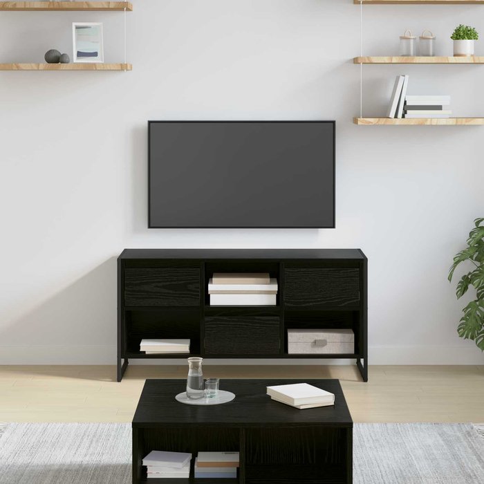 Mueble de tv, roble negro, 100 x 36 x 49,5 cm, madera de ingeniería