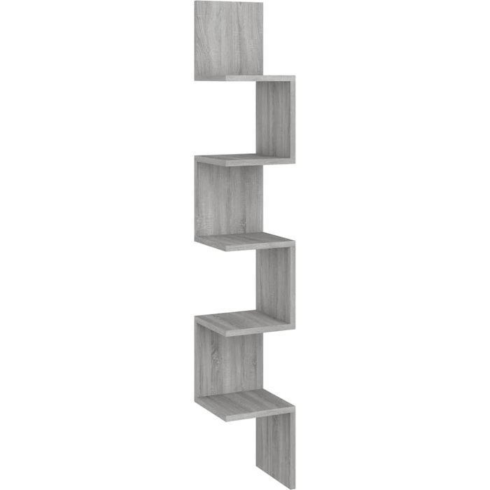 Estante de esquina de pared sonoma grey 20x20x127,5cm - comfortxl
