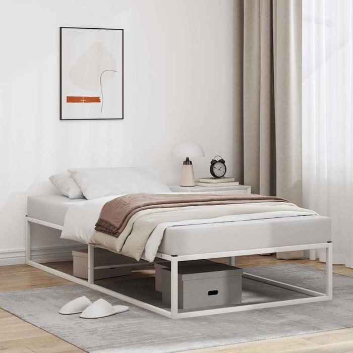 Estructura de cama sin colchón de metal blanco 90x200 cm vidaxl
