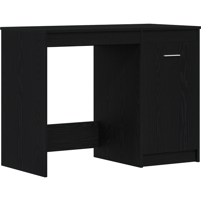 Escritorio de madera ingeniería roble negro 100x50x76 cm cfw91686