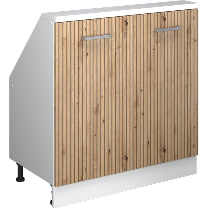 Vicco armario para techo inclinado rion, roble artesanal/blanco, con 2 puertas