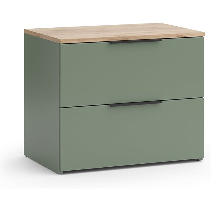 Vicco aparador wido, verde, 60 x 50 cm con 2 cajones