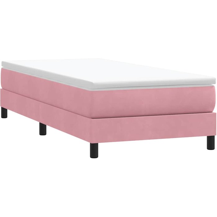 Maison exclusive - cama box spring sin colchón terciopelo rosa 100x210 cm
