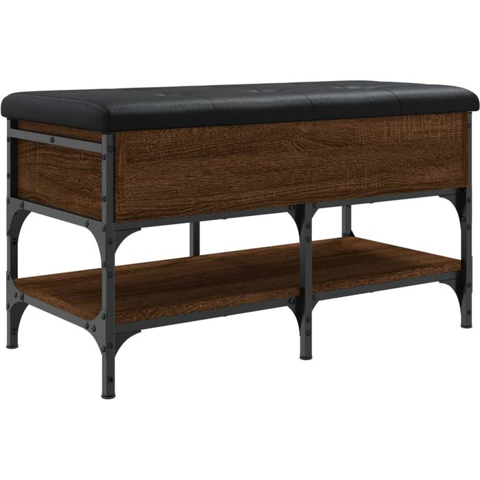 Banco zapatero madera de ingeniería marrón roble 82x42x45 cm - comfortxl
