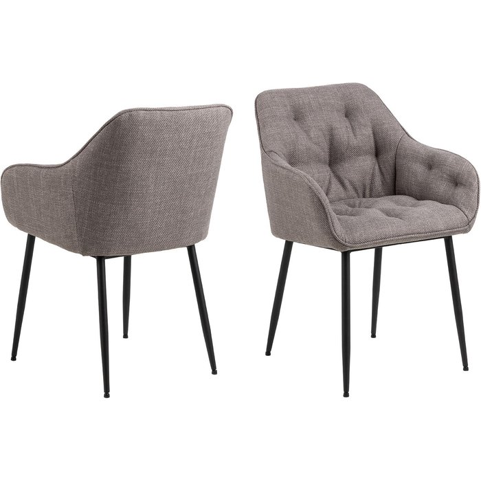 Silla de comedor brooke con reposabrazos marrón.