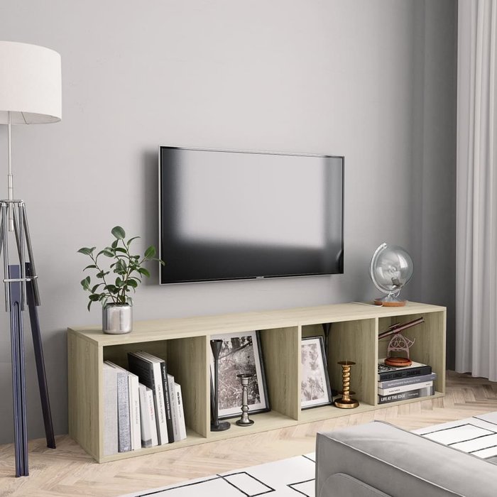 Librería/mueble para tv, roble sonoma, 143x30x36 cm