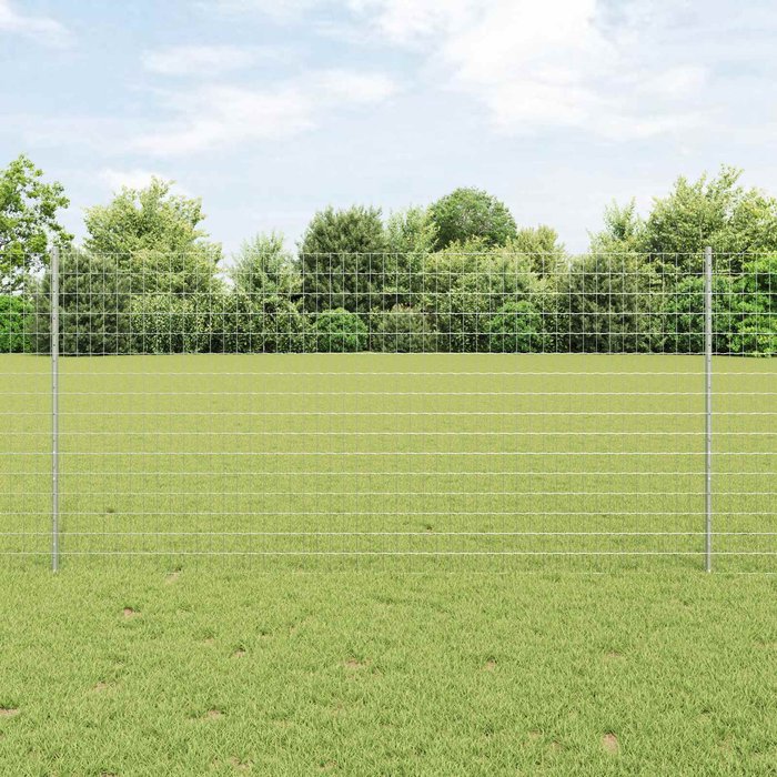 Valla con poste plateado 1,2 x 10 m acero vidaxl