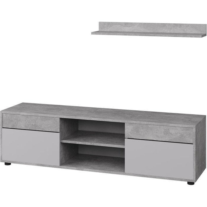 Vicco conjunto de salón berno, hormigón/blanco, 2 partes