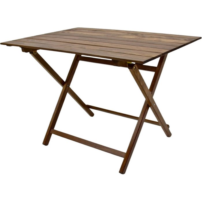 Mesa de picnic lux de madera de nogal oscuro, 100 x 60 cm, plegable
