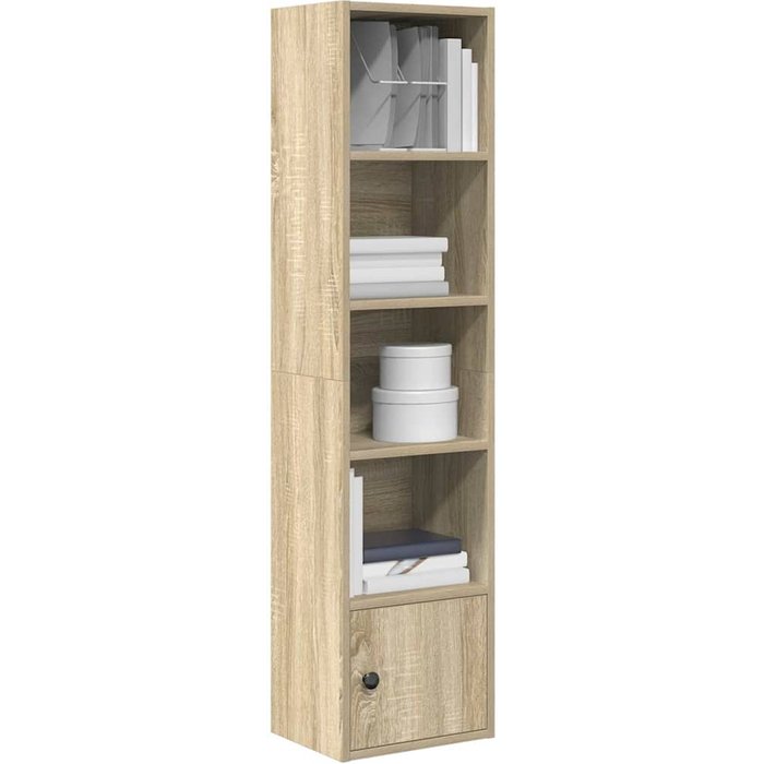 Librería de roble ahumado, 31x24x127 cm, madera de ingeniería. - pangivo