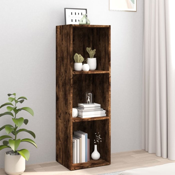 Librería/mueble tv roble ahumado 36x30x114cm madera contrachapada
