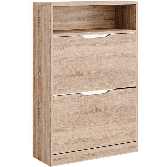 Vicco mueble zapatero luca, sonoma, 59 x 89.5 cm con 2 compartimentos