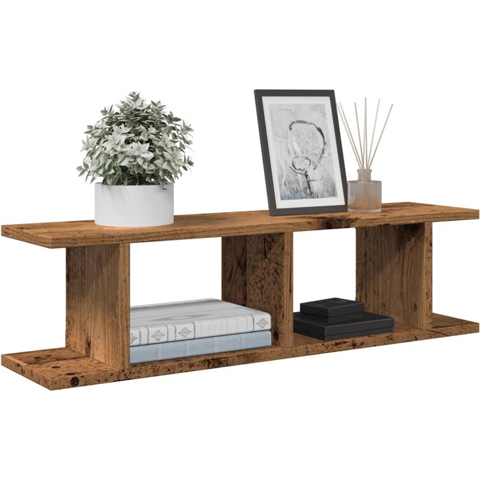 Estantes de pared 2 piezas madera vieja 75x18x20 cm madera contrachapada