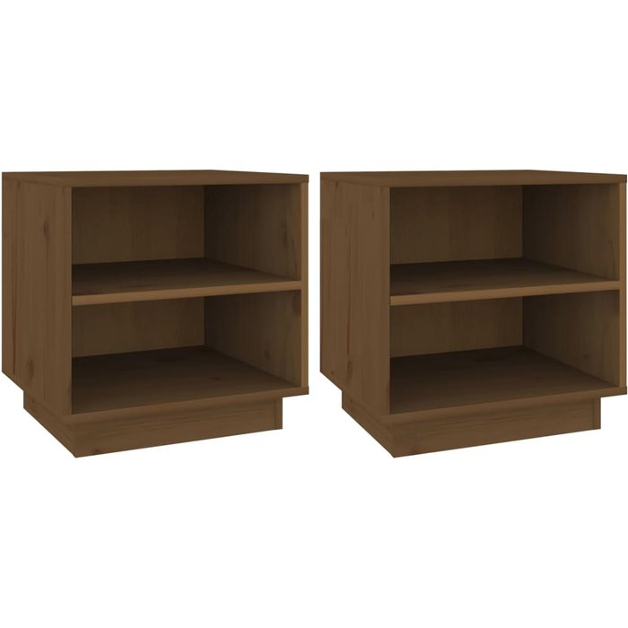 Mesitas de noche 2 uds madera de pino marrón miel 40x34x40 cm - comfortxl