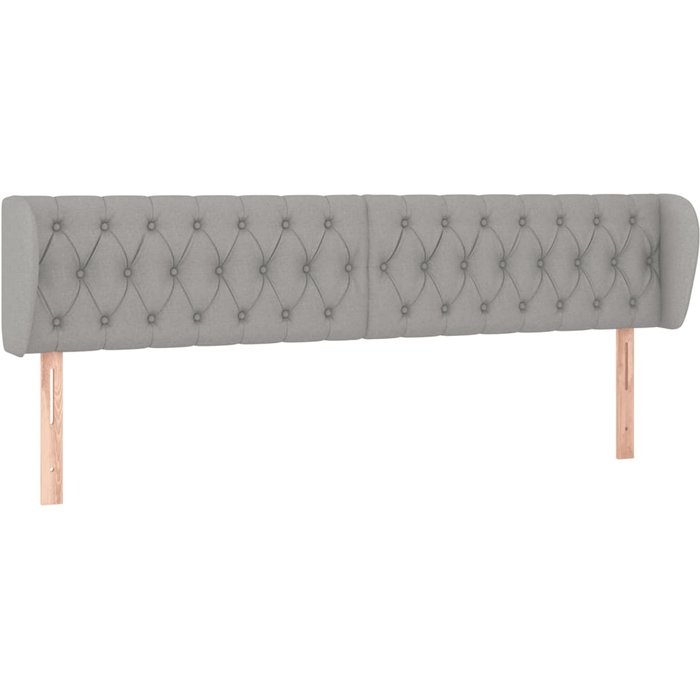 Cabecero cama - mueble cabecero de tela gris claro 203x23x78/88 cm
