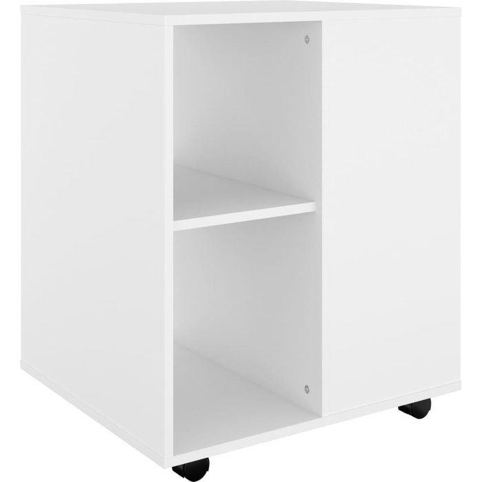 Armario con ruedas madera contrachapada blanco 60x53x72 cm